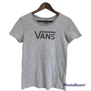 Vans Logo Gray Women’s Pullover T-shirt Top Size M